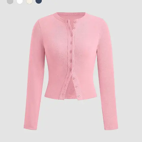Women's Plain Basic Button Front Ribbed Tee, Casual Womenswear Long Sleeve Round Neck T-Shirt for Spring & Fall, Women's Top for Daily Wear, Casual Fashion Fitted Shirt, Casual Blouse, Casual Blouse Shirts