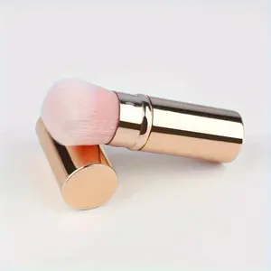 1pc Retractable Kabuki Makeup Brushes, Travel Face Blush Brush, Highlighter Portable Powder Brush, Fluffy Dome Brush, Makeup Blending Brush
