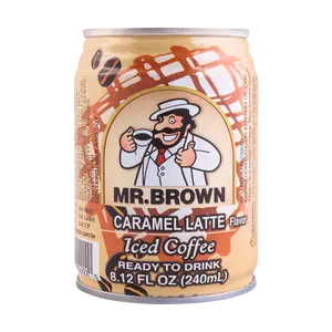 MR.BROWN Caramel Latte 3-in-1 Instant Coffee Drink, 240ml Taiwanese Ready-to-Drink Beverage