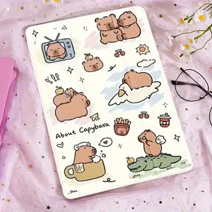 The cute Capybara, with an adjustable stand and pen slot, is a foldable, non-slip TPU protective case suitable for iPad mini, iPad Air, iPad Pro/iPad 10th and 11th generation iPad series cases.