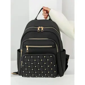 Women's Fashion Backpack,Large Capacity Casual Bag in Outdoor,Rivet Decoration Student School Bag,School Backpack,Large Capacity,Laptop Compartment,Portable,Lightweight,For Teen Girls,Perfect For Office,Work,Business,Commute,Stadium,Sports