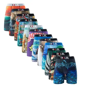 KXLBL Stylish 12Pcs Men's Underwear Boxer Briefs Plus Size S-XXXL Breathable Hot Shorts Pack with Colorful Prints for Comfort