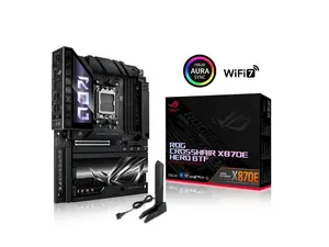 ASUS ROG CROSSHAIR X870E HERO BTF AMD X870E ATX Board with Hidden-connector Design and High-power GPU Slot for Clean Cable Management, 18+2+2 Power, DDR5, WiFi 7, 5x M.2, PCIe 5.0, USB4, Advanced AI PC-ready