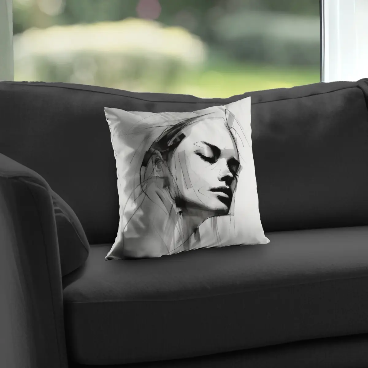 360 Stand 14x14 in Standard Size Poly Twill Throw Pillow - Twill Weave, Soft Touch Cushion, Minimalist Decor Accent for Bedroom, Feminine White Bedding Accessory, Durable Cushions