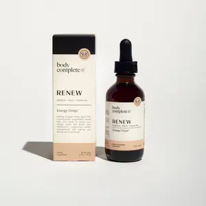 Body Complete RENEW Energy + Mood Drops - Plant-Based Formula with Vitamin B6 & Riboflavin for Mental Clarity & Emotional Balance - Vegan, Sugar-Free, GMP Certified