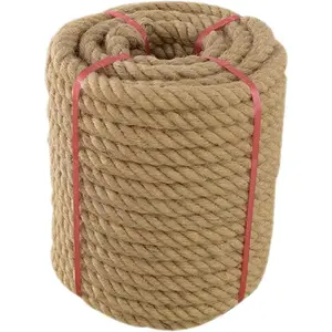 Jute Rope (1 in X 100 ft), 25mm Thick Twisted Manila Ropes,  Heavy Duty  Rope for Swing Bed, Crafts, Railing, Tug of War, Landscaping, Gardening, Bundling, Hammock,  Decorating