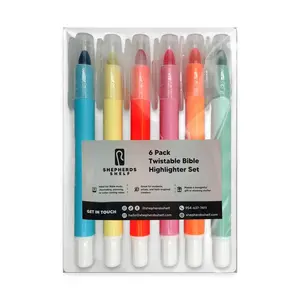 6 Pack Twistable No Bleed Bible Highlighter Set - Tiktok