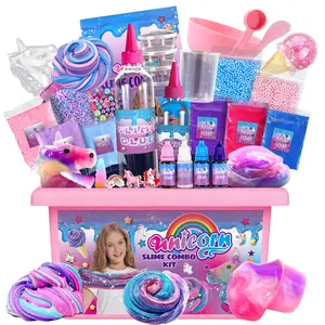 SUNDAY MIRTH Unicorn Slime Combo Kit for Girls Glimmer Crunchy Butter Galaxy Slime Party Favors for Kids Ages 6-12 Sensory Play Creativity Toys with Unique Textures Effects