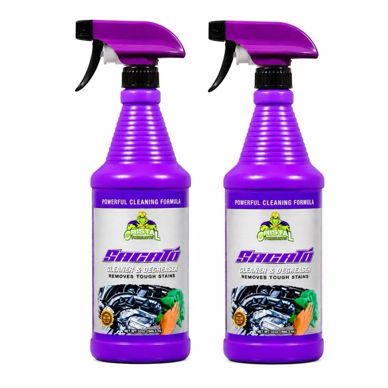 SACATÓ Multi-Purpose Cleaner & Degreaser, 32 Oz Spray Bottles, Pack of 2, Remove Grease for Kitchen, Grill, Garage & Automotive Use