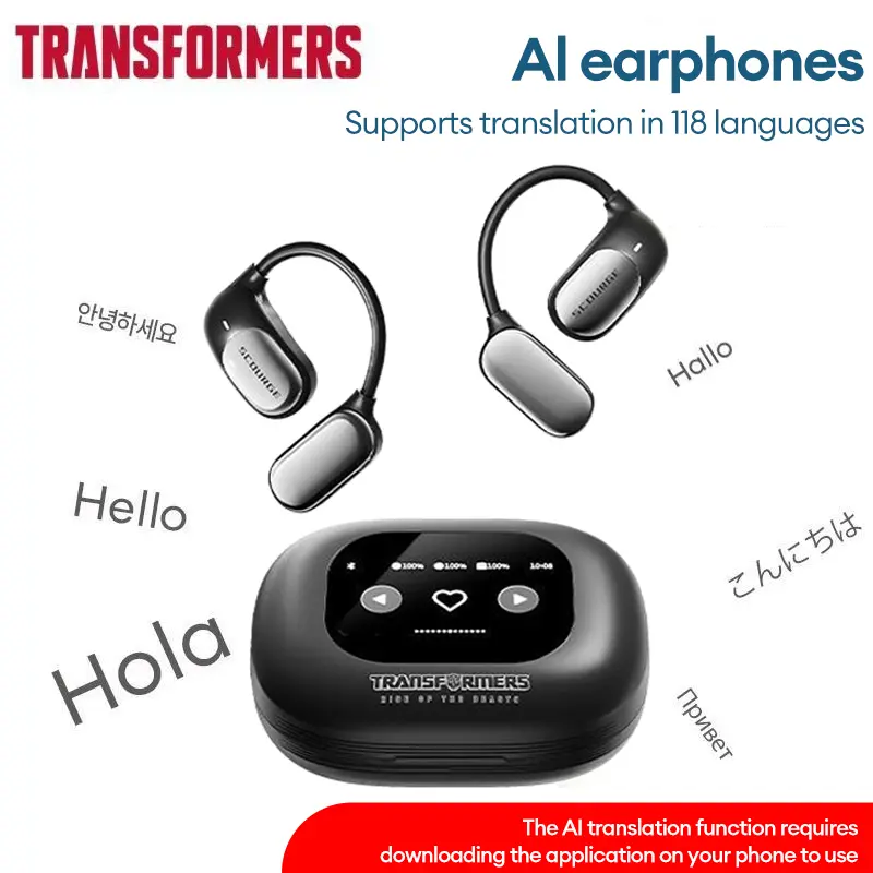 TRANSFORMERS TF-T78 OWS Touch Screen Bluetooth Translation Earphones Support Playing Music&Phone Calls Wireless Open Free Heaphones