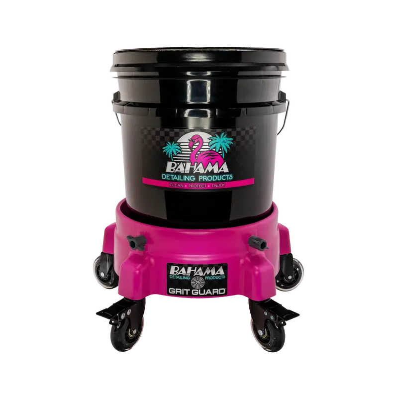 Bahama x Grit Guard 5 Gallon Car Wash Bucket with Insert, Gamma Seal Lid and Rolling Dolly, 3 Inch Casters, Scratch Free Auto Detailing Wash System