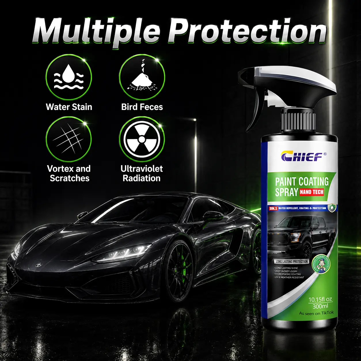 CHIEF 4-in-1 Paint Coating Spray | Multi-Protection Polish Agent for Cars, Trucks & RVs