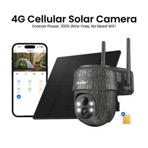 Wansview 2K 4G LTE Security Camera with Solar Powered - Auto Signal Sync, AI Human Tracking, Full-Color Night Vision, 360° Coverage, No WiFi, Unlimited 4G Data Usage Card Remote Control Energy Independent