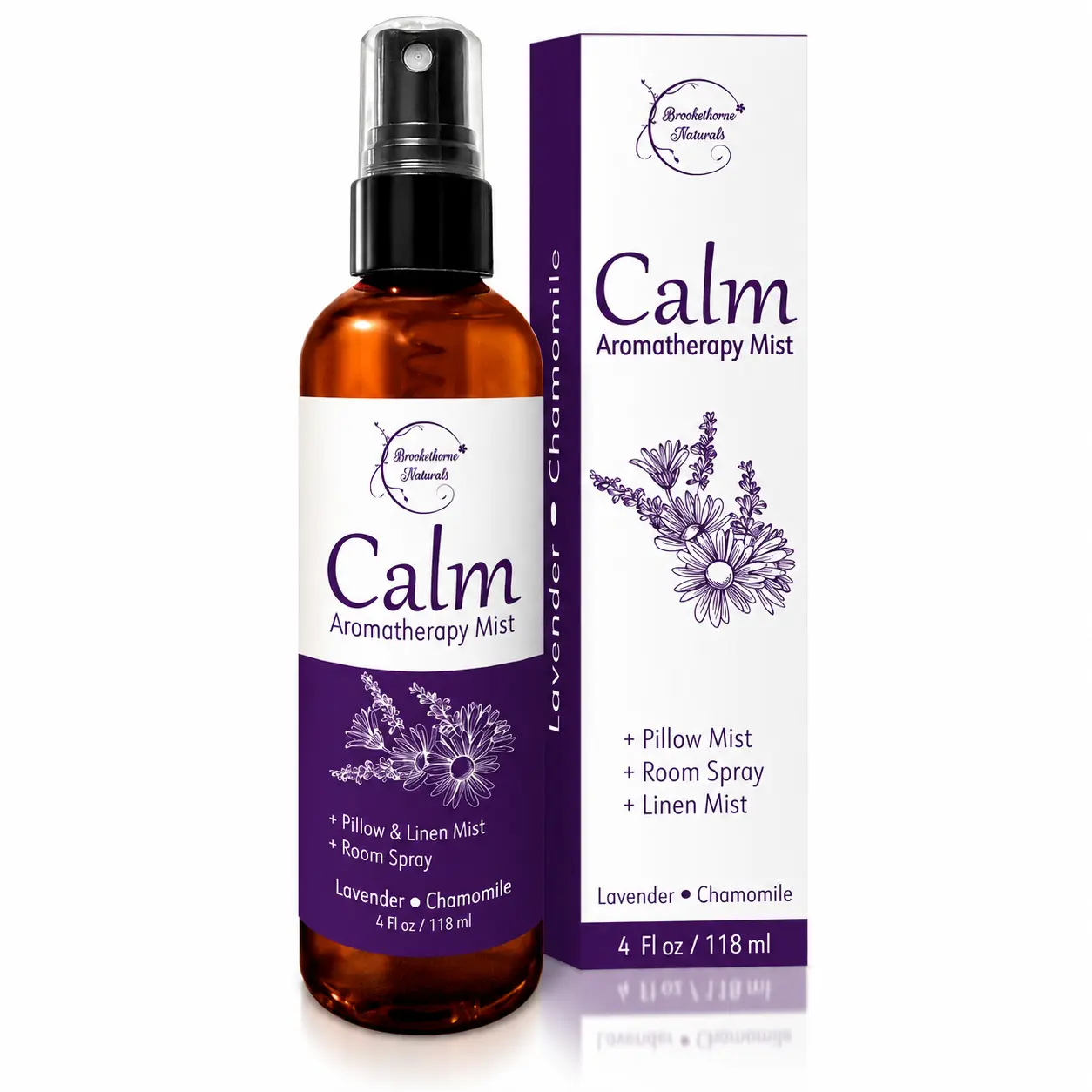 Brookethorne Naturals Aromatherapy Mist with Lavender, Chamomile Essential Oils - Therapeutic Sleep Spray for Stress Relief, Bedding Refresh, Spraying Sheets & Linens