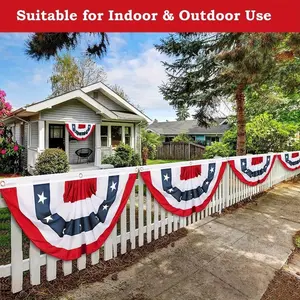 5 Pack Large American Fan Flags – 4th July Patriotic Half Fan Bunting, Eye-Catching & Reusable Outdoor Party Decoration for Home, Yard, BBQ – Must-Have for Proud Americans