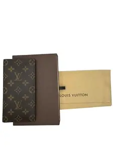 Pre-owned Louis Vuitton Canvas Wallet Monogram Vertical Full Set Perfect For Daily Use