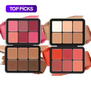 6 Color Cosmetic Concealer & 6 Color Blush Palette, Long Lasting Makeup Palette, Tinted Facial Contouring Makeup Products, Summer Gift, Girly Room Accessories Makeup, Cosmetics Products, Face Time Palette