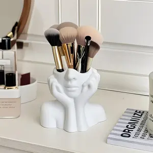 Unique Creative Makeup Brush Cup Set, Decorative Storage Box for Cosmetic Tools, Cute Bathroom Organizer, Beauty Organizer, Suitable for Large Cosmetics
