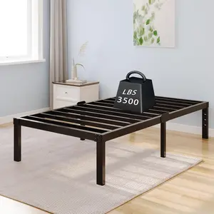 Bed Frame with Storage No Box Spring Needed for Girls Boys Adults Heavy Duty Metal Size Platform Bed Frame 14 Inch Tall Noise-Free Mattress Foundation No Slide Black