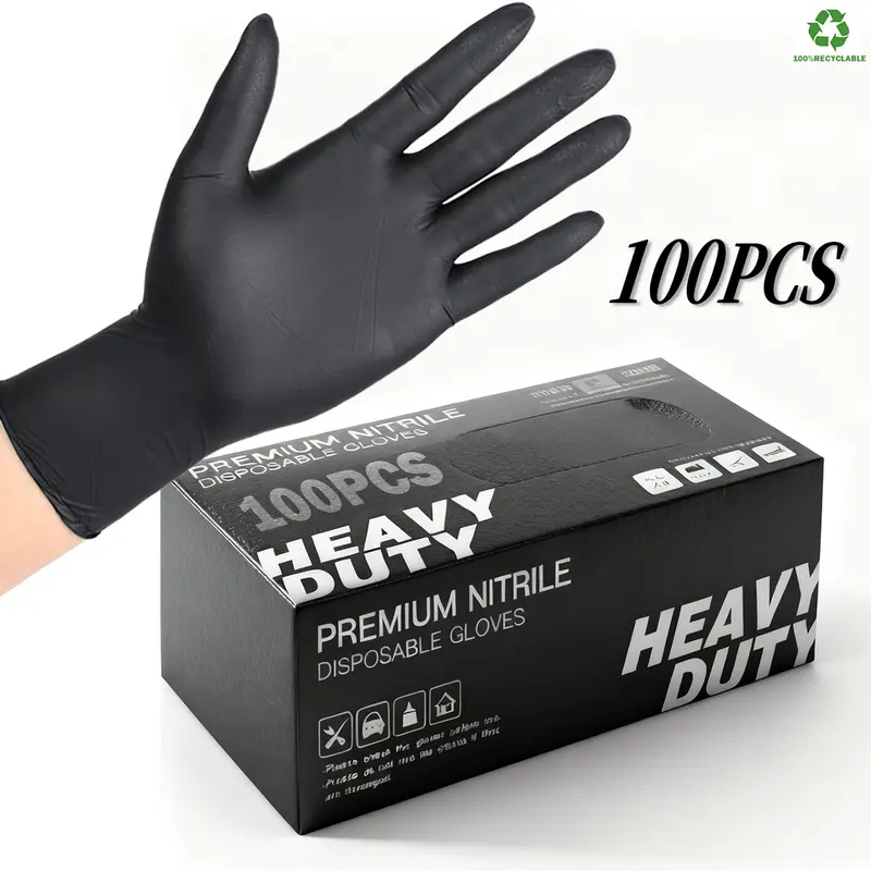 VEVOR Disposable Gloves, 4.5 Mil Black Nitrile Gloves With Textured - TikTok - View #8