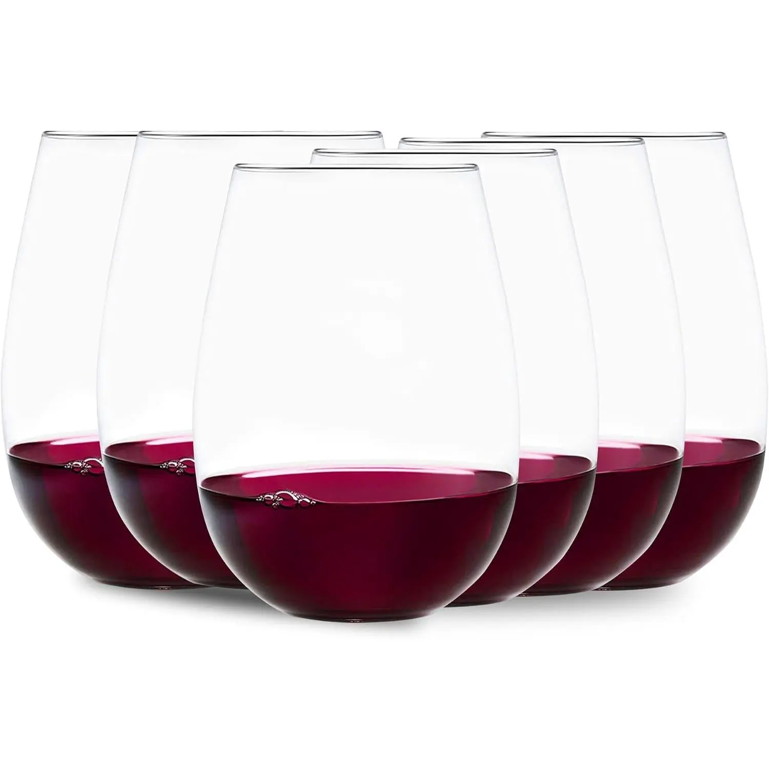 Voted New York Times Best Stemless Glass 2017, Elegant, Thin, European-Made,100% Lead-Free Crystalline Stemless Wine Glasses, Set of 6, 17 Fl Oz, Perfect for Sprits, Cocktails, Water, and Smoothies Gift