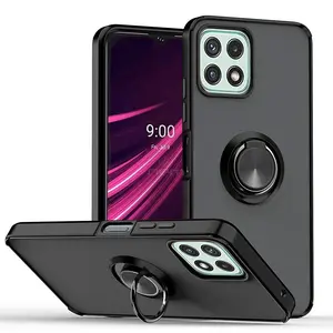 For T-Mobile REVVL 7 5G Dual Layer Shockproof Protective Case with Rotatable Kickstand Holder Cover Durable Landscape Magnetic Protection Smartphone Cellphone Casing