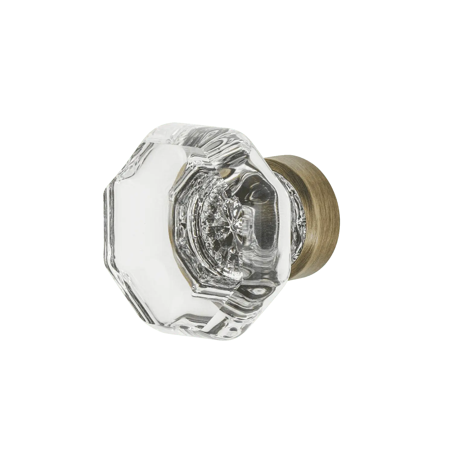 Waldorf Crystal 1 3/8" Cabinet Knob in Antique Brass