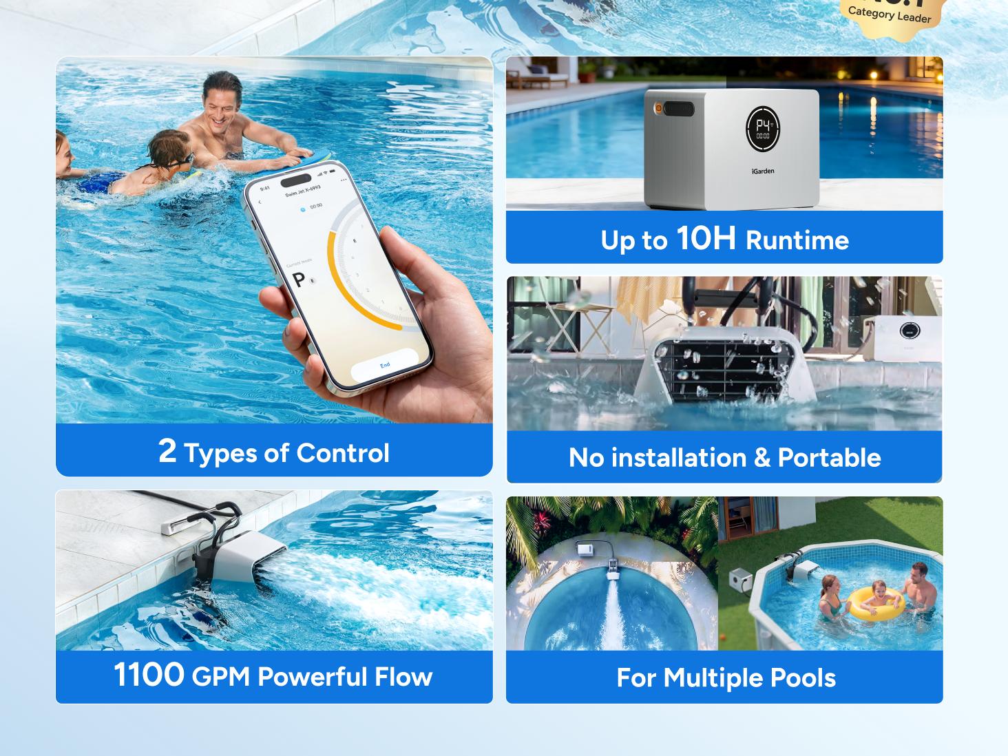 iGarden Swim Jet X PRO 10: Portable 6-Gear App Ctrl Swim Machine (10h Max) | Swim Current Machine | Best-in-Class Water Flow | 30-Day Returns | 2 Year Warranty | 1-Min Setup | Universal Pool Fit,back to school,back to school haul iGarden Swim Jet X PRO 10: Portable 6-Gear App Ctrl Swim Machine (10h Max) | Swim Current Machine | Best-in-Class Water Flow | 30-Day Returns | 2 Year Warranty | 1-Min Setup | Universal Pool Fit,back to school,back to school haul