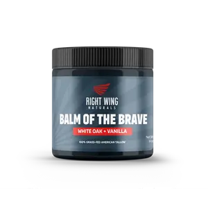 Right Wing Naturals Balm of the Brave White Oak + Vanilla Moisturizing Skin Fuel for Men Handcrafted Beef Tallow with Vitamins A D E K