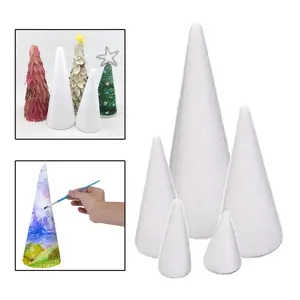 5x Craft Foam Cones White Polystyrene Cones Christmas Tree for Party Table Centerpiece Celebration Children Kids Xmas Trees Ornaments Decoration ,Deals for you days Diy