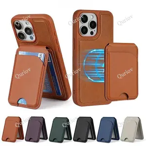 Quriov MagSafe Wallet with Adjustable Stand Compatible with Magnetic Wallet for Phone Leather Magsafe Card Holder for iPhone 16/15/14/13/12 series Only supports products with MagSafe