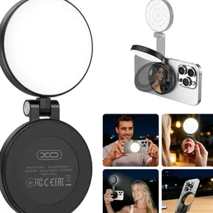 Rechargeable Selfie Light with Mirror, Durable Mobile Cellphone Accessory, Clip-On for Phones