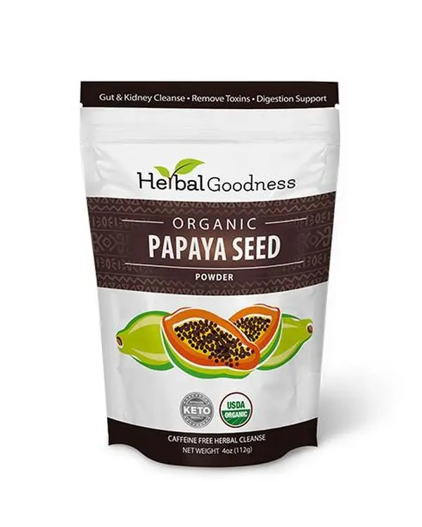Organic Edible Papaya Seed Powder Dietary Supplement - 4oz, Detox Support, Kidney & Digestive Health, Herbal Wellness Aid