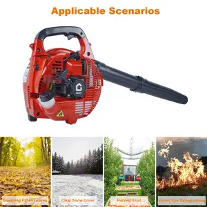 28CC Gas Powered Leaf Blower, 490 CFM 280 MPH Handheld 2-Cycle Engine Blower with Cruise Control, 1.1HP Lawn Care Tool for Leaves Driveway Garden Yard Cleaning and Light Snow