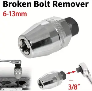 6-13mm Broken Bolt Extractor Set - Metal Damaged Stud Remover Tool for Impact Wrench and Ratchet, Non-Electric Manual Operation.