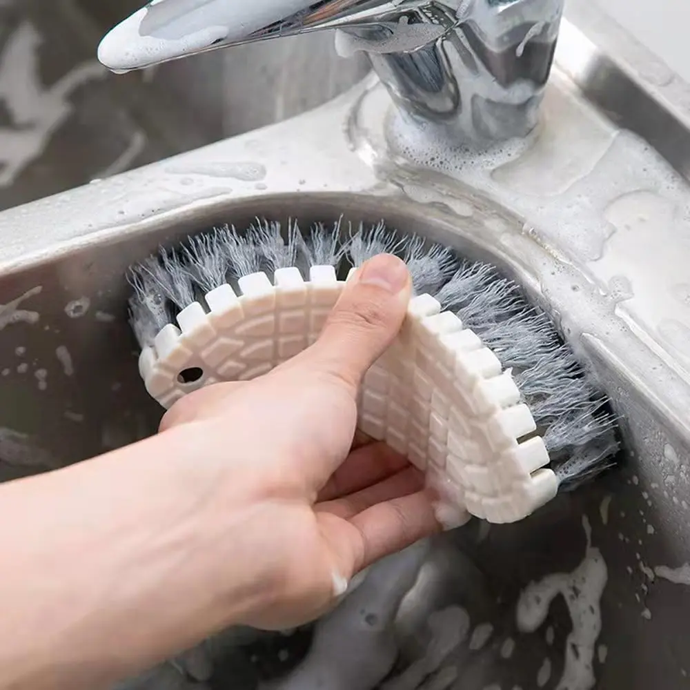 Multi Purpose Heavy Duty Scrub Brush, Heavy Duty Hand Held Scrub Stiff Bristle Brush, Multiple Segments are Bendable Fruit Vegetable Brush
