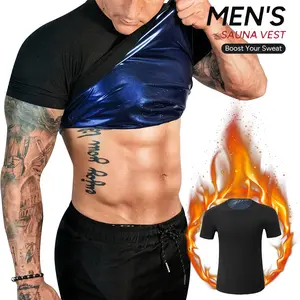 Sauna Shirt for Men Sweat Suit Compression T-Shirt Body Shaping Shirts for Workout Sports