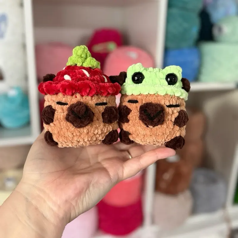 Capybaras in Hats Handmade Crochet Plushies