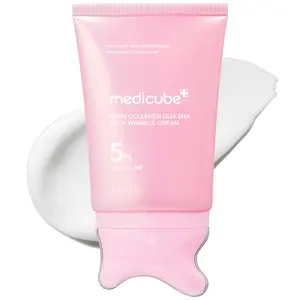 [NEW] [medicube] PDRN Collagen Gua Sha Neck Wrinkle Cream | Built-In Gua Sha Massager with Volufiline 5% + PDRN | Firming, Contour Care for the Look of Fine Lines, Jawline, Neck, Décolleté | Massage Cream | Korean Skincare