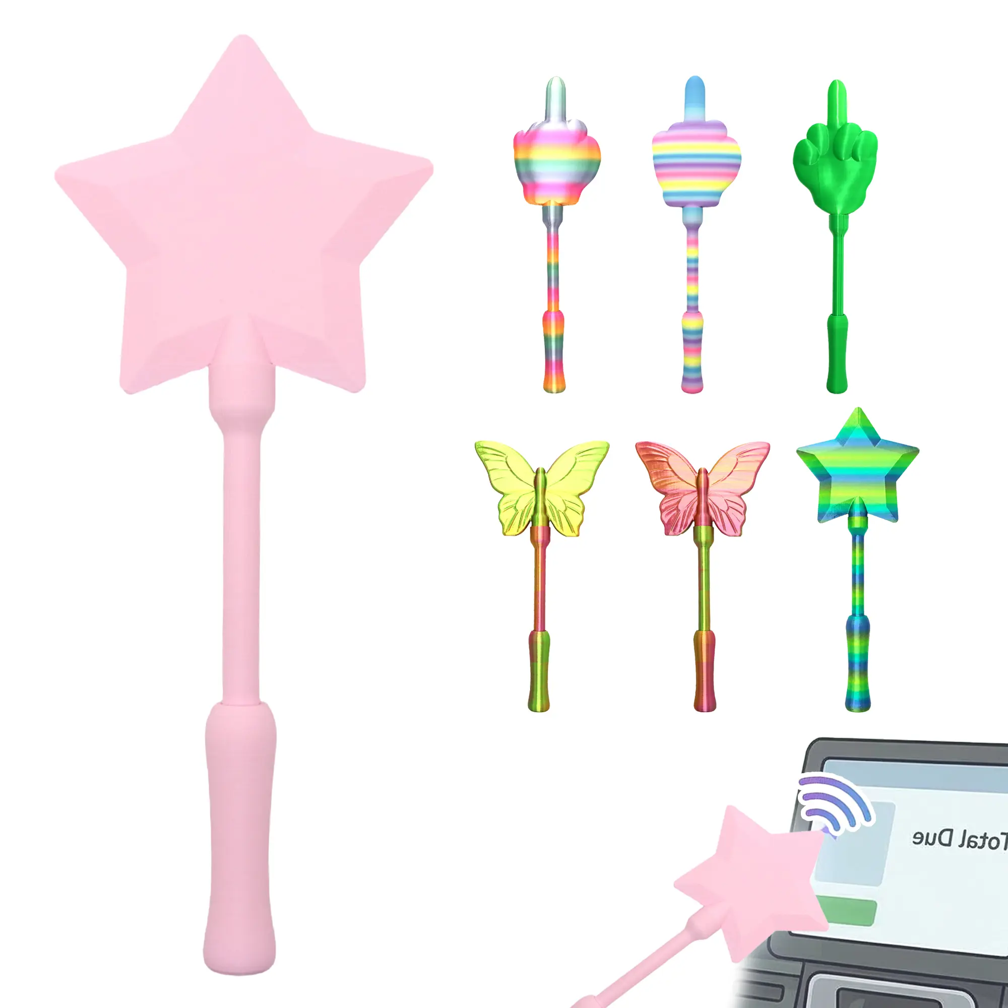Credit Card Wand,3D Printed Mini Card Holder,fairy wand credit card holder,Tap to pay wand, Star Magic Wands Digital Payment Star Wands for Easy Checkout Suitable Scenarios for Card Payment