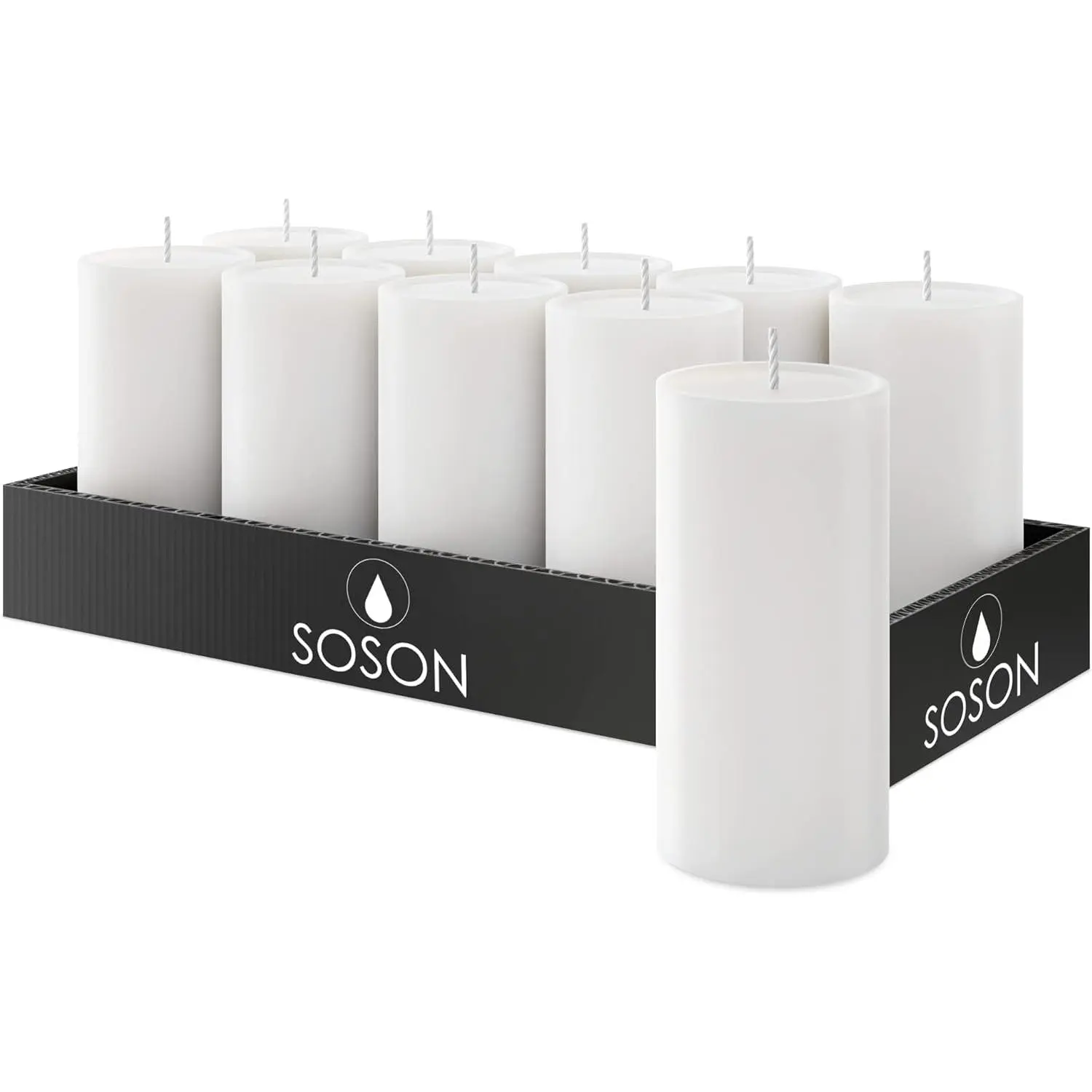 2X4 Inch White Pillar Candles Set of 10, Smooth Texture, Unscented White Candles, Dripless Candles, 2 Inch Pillar Candles Ideal as Wedding, Parties, Spas, Dinner, Home Decoration