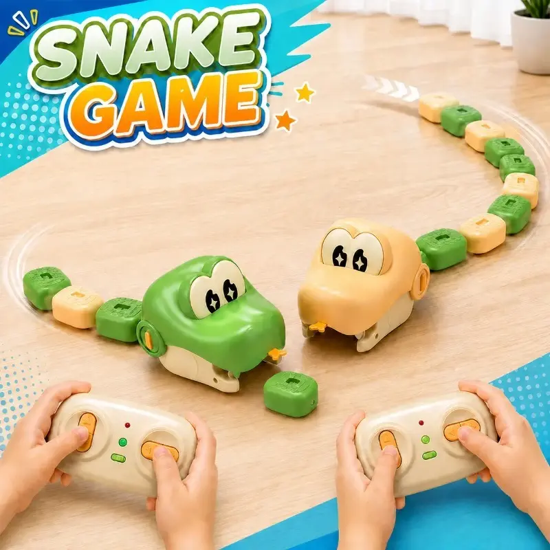 DKD Remote Control Snake Game for Kids, 2.4GHz RC Car Toy with Colorful Snake Blocks, Interactive Collecting and Racing Game, Indoor Family Toy Gift for Boys and Girls