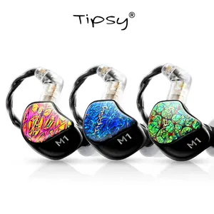 Tipsy M1 IEM Wired Earbuds - 3.7g Ultra-Light Hi-Fi In-Ear Monitor - 36dB Noise Isolation Bamboo Fiber Diaphragm Earphones for Gaming & Music - Detachable 2-Pin Cable