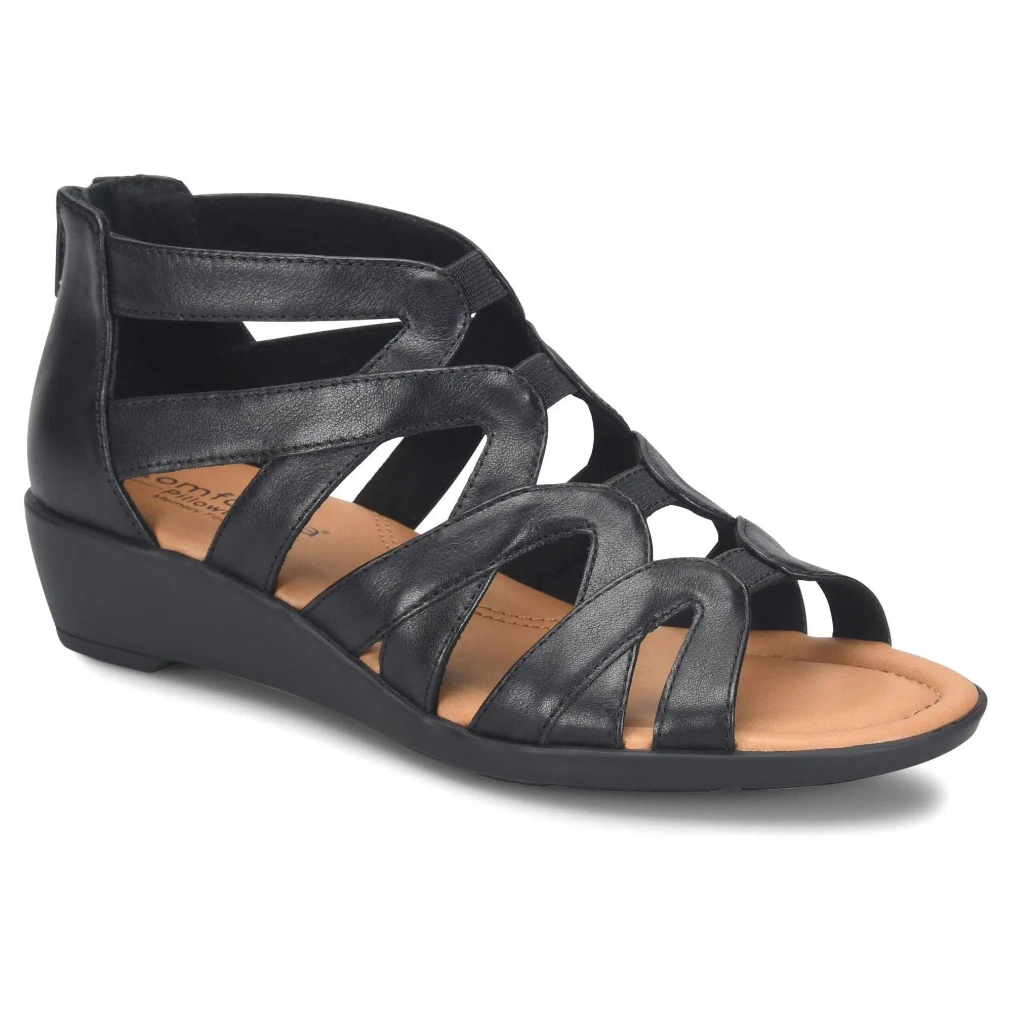 Comfortiva Leather Wedged Gladiator Sandal - Eternia