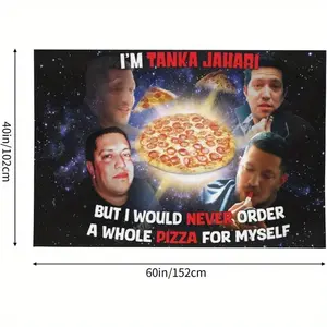 1pc of Sal Vulcano - I'M Tanka Jahari, But I Would Never Order a Whole Pizza for Myself. A Fun Tapestry for Wall Decoration, Perfect for College Dorm Rooms, Comes with a Free Installation Kit