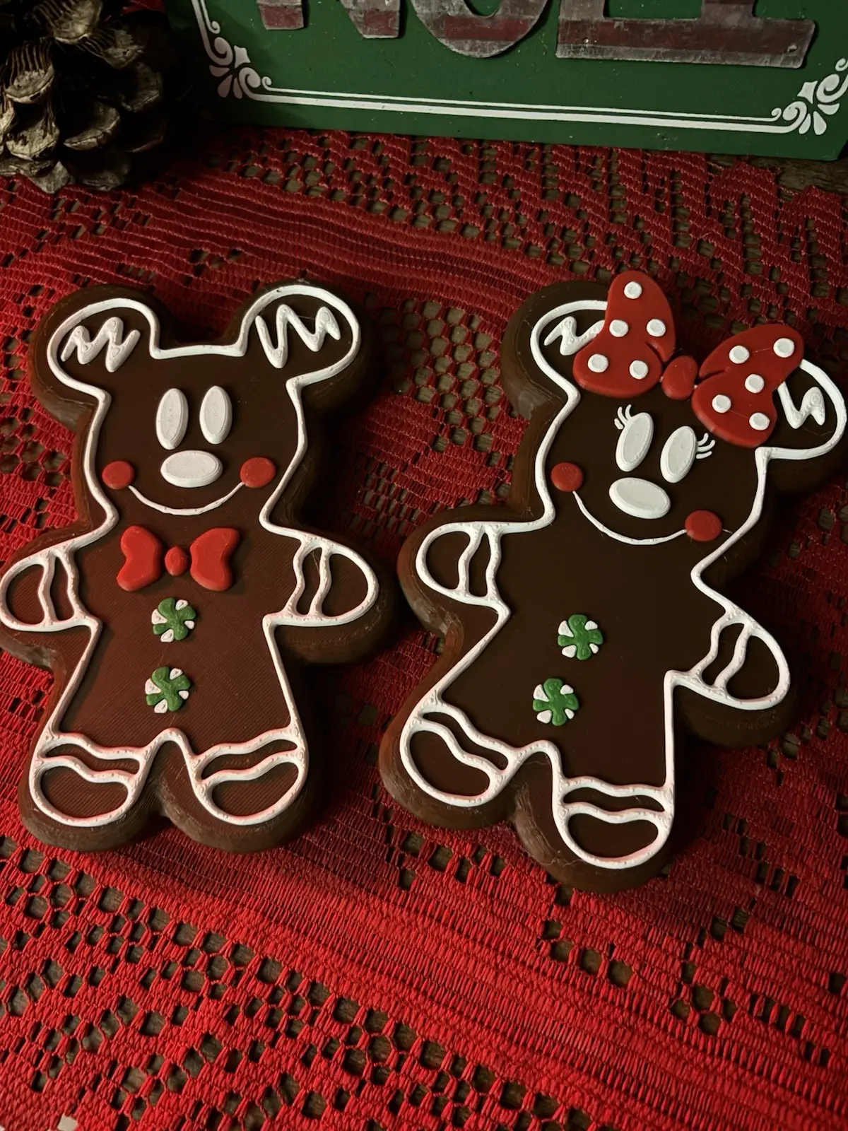 3D Printed Gingerbread Christmas Ornament Set