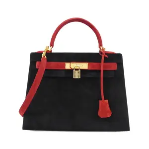 Pre-owned HERMÈS Suede Shoulder Bags Kelly28 Doblis