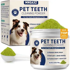 Dental Powder for Dogs Dog Teeth Cleaning Products Dog Tooth Cleaning Powder with Probiotics for Dogs Bad Breath Treatment Plaque and Tartar for Small Medium and Large Pet Dental Cleaner 120 Grams