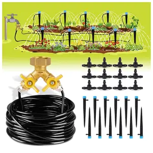 50ft Drip Irrigation Kit  Watering System 8x5mm Blank Distribution Tubing DIY Automatic Irrigation Equipment Set for Garden Greenhouse Flower Bed Patio Lawn
