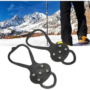 A pair of 5 Teeth Reinforced lce Crampons Anti-Slip ShoeCovers Crampons lce Claw Non Slip Spikes for SnowClimbing Adults Teens Winter lce Fishing Walking Running